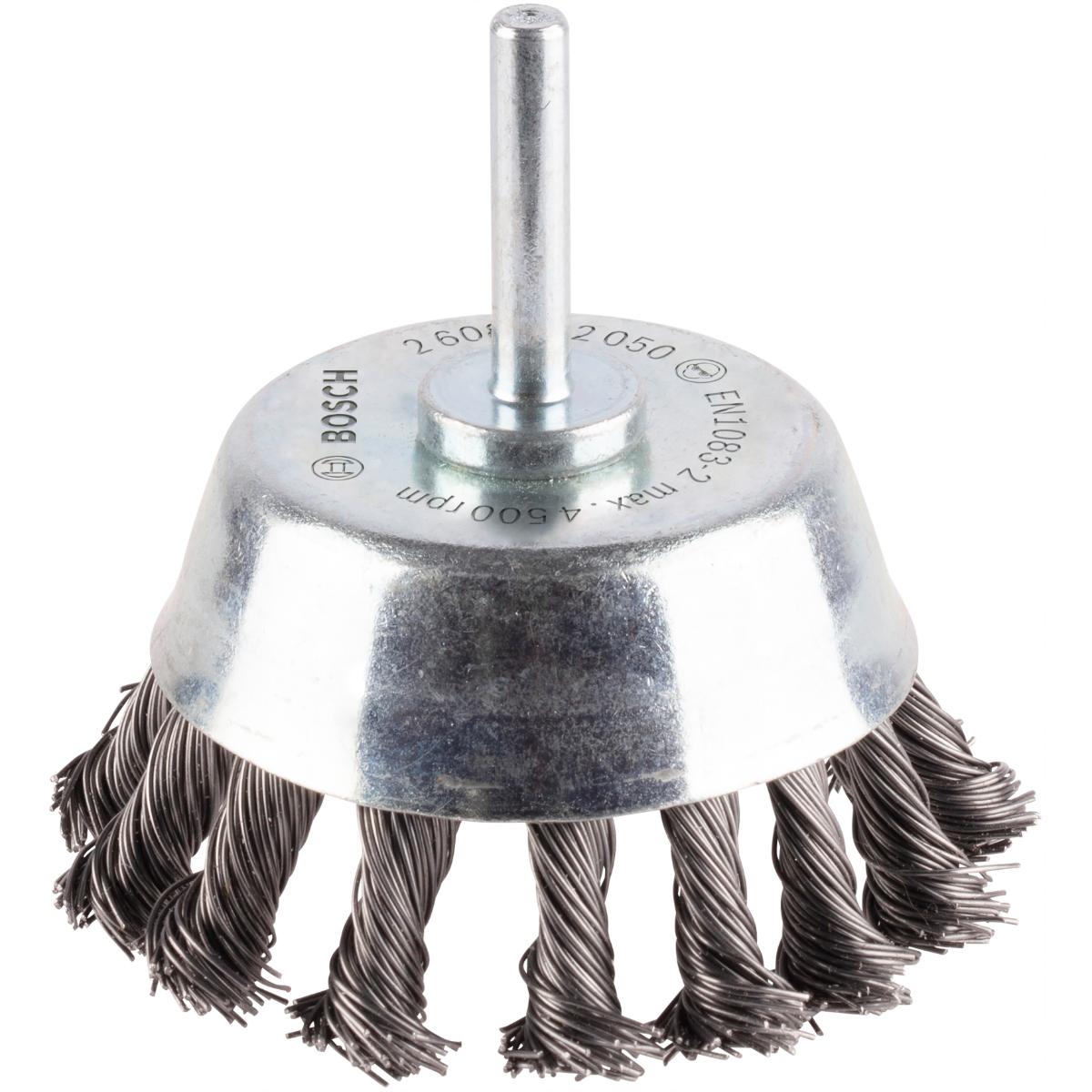 Bosch PRO Topfbürste, Stahl, gezopfter Draht, 65 mm, 0,5 mm, 4500 U/ min