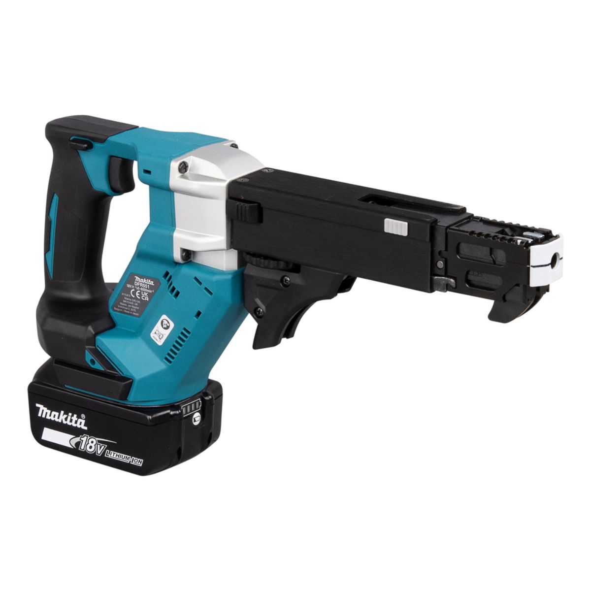 Makita Akku-Magazinschrauber 18V / 5,0 Ah, 2 Akkus + Ladegerät im MAKPAC DFR551RTJ