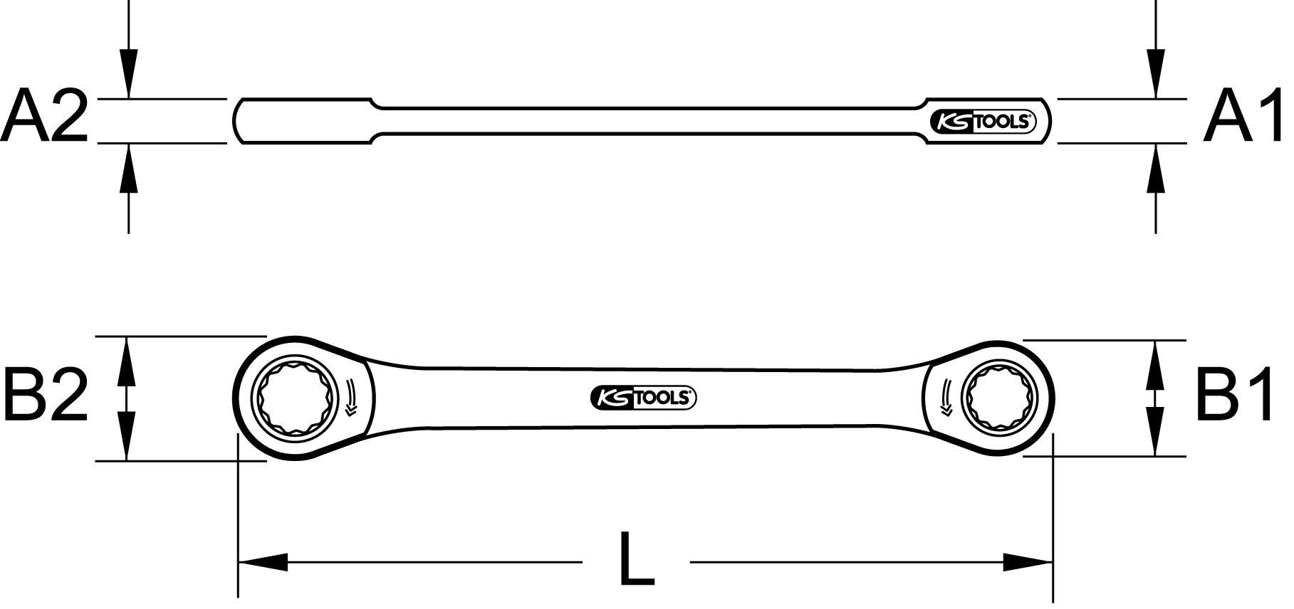 KS Tools GEARplus Doppel-Ratschenringschlüssel