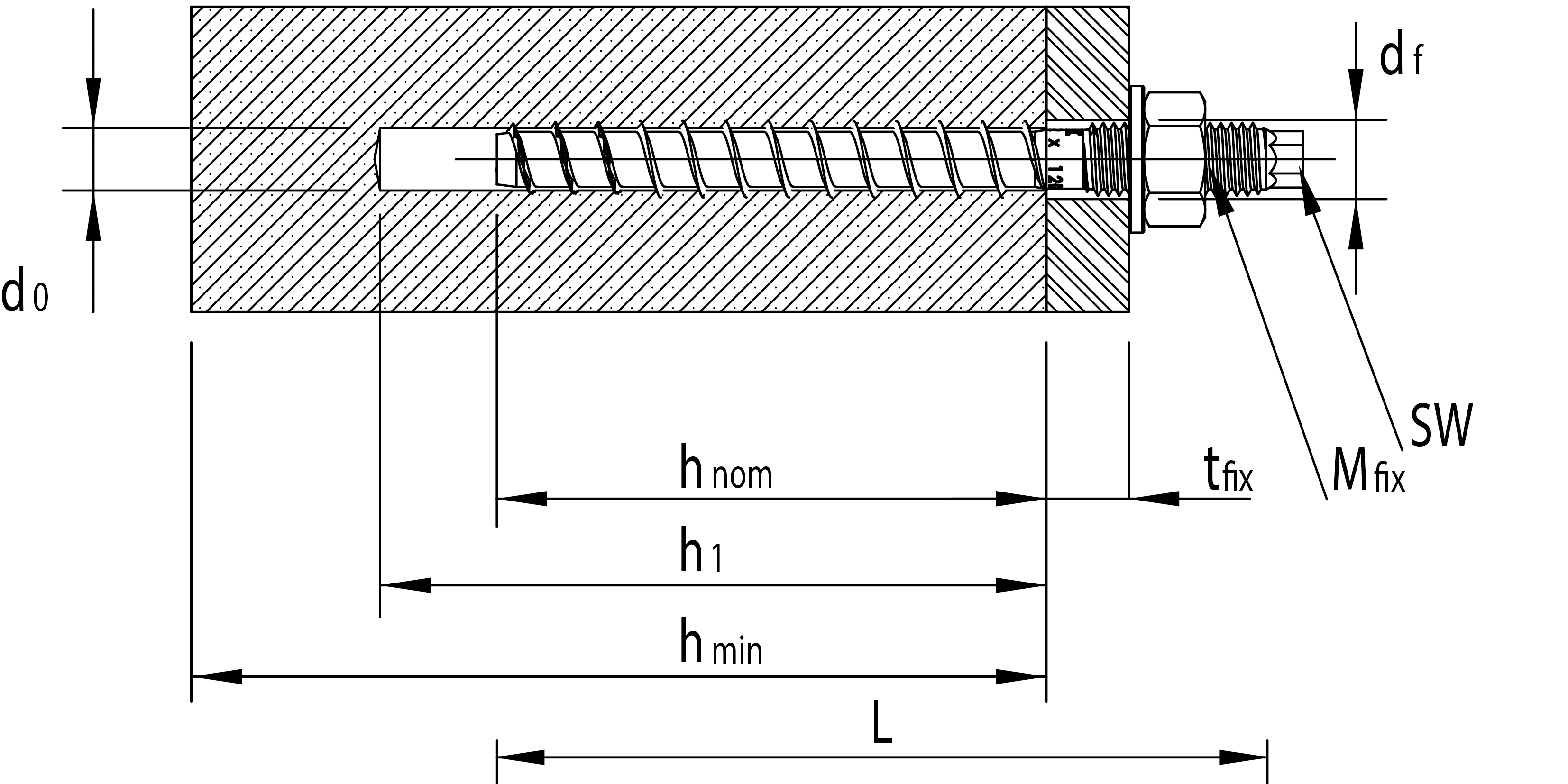 HECO MULTI-MONTI-plus Vorsteckanker 16 x 150mm Sechskantkopf 10 St.