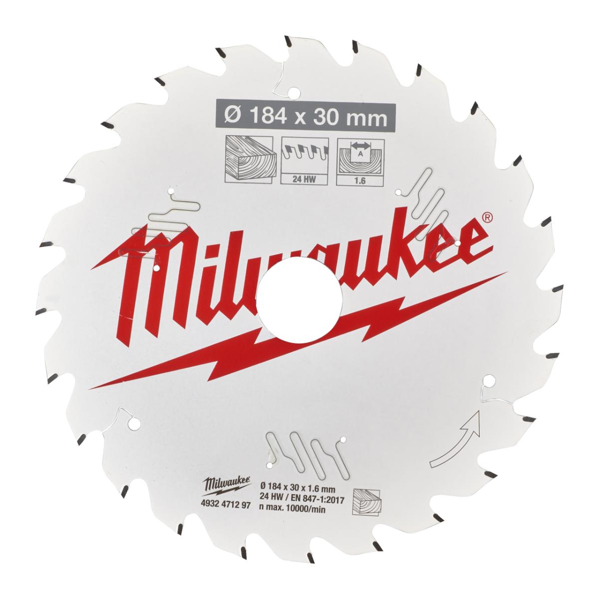 Milwaukee - Kreissägeblatt 184/30MM 24Z Holz - 4932471297