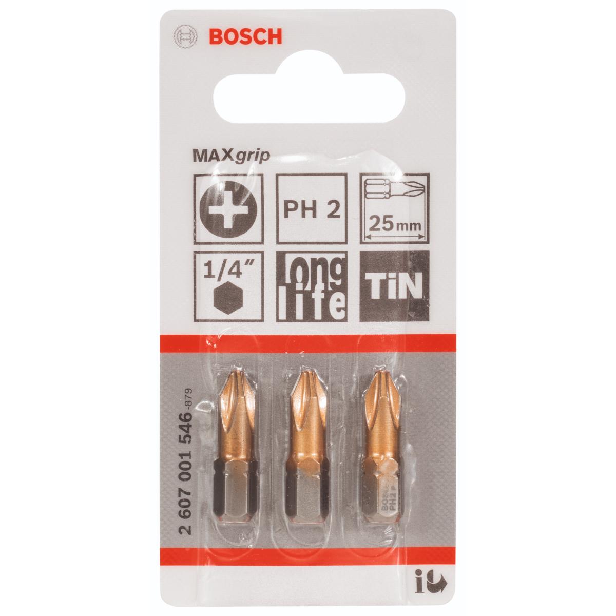 Bosch Schrauberbit Max Grip PH - 3 Stück