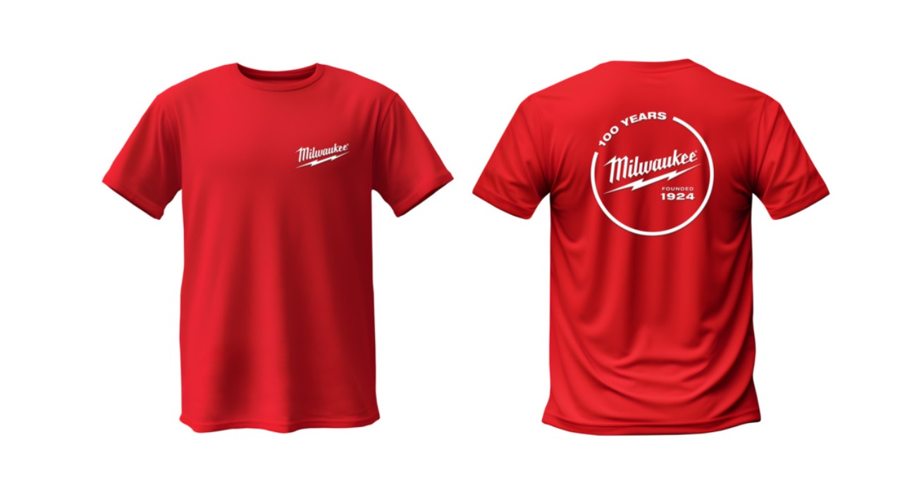 Milwaukee T-Shirt 100 Jahre Milwaukee - Einheitsgröße (M) - Farbe rot