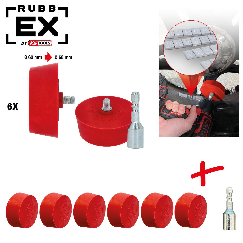 KS Tools Radierteller für Alufelgen, konisch, 6er Pack