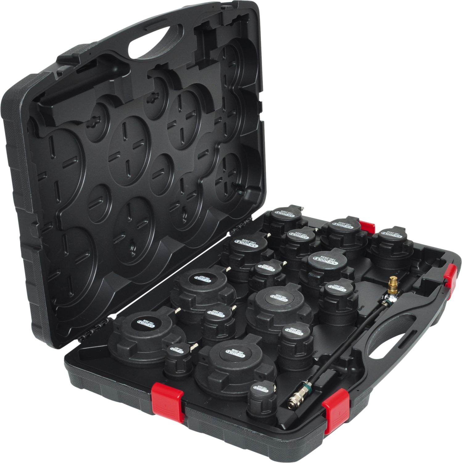 KS Tools Turbolader-Ladeluft-System-Prüfkoffer-Satz, 17-tlg
