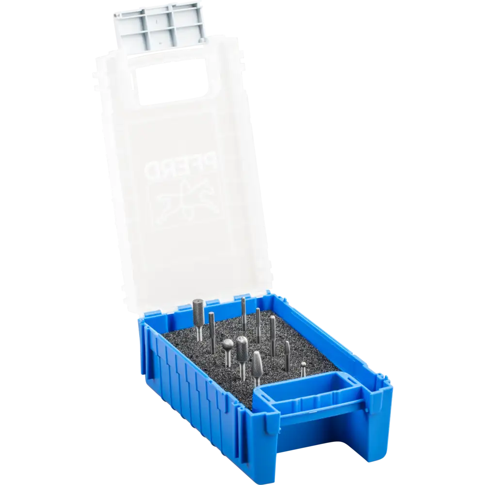 PFERD TOOLS Hartmetall Hochleistungskleinfrässtift Set MICRO 10-tlg. Schaft-Ø 3 mm Feinbearbeitung