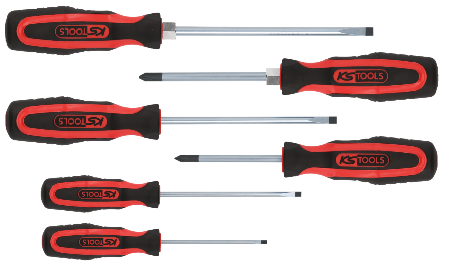 KS Tools ERGOTORQUEplus Schraubendreher-Satz, 6-tlg Schlitz, PH