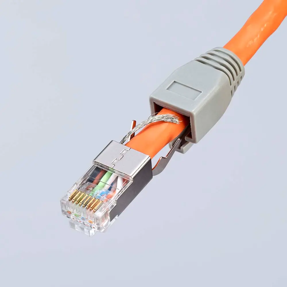 KNIPEX Crimpzange für RJ45-Westernstecker mit Mehrkomponenten-Hüllen brüniert 190 mm