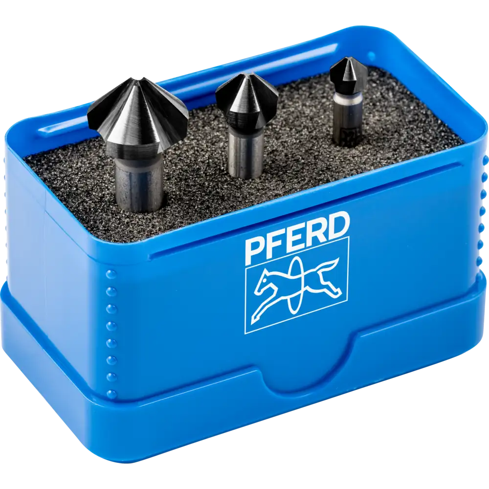 PFERD TOOLS HSS-Kegelsenker-Sets 3-tlg. DIN 335 C 90° mit HICOAT-Beschichtung HC-FEP
