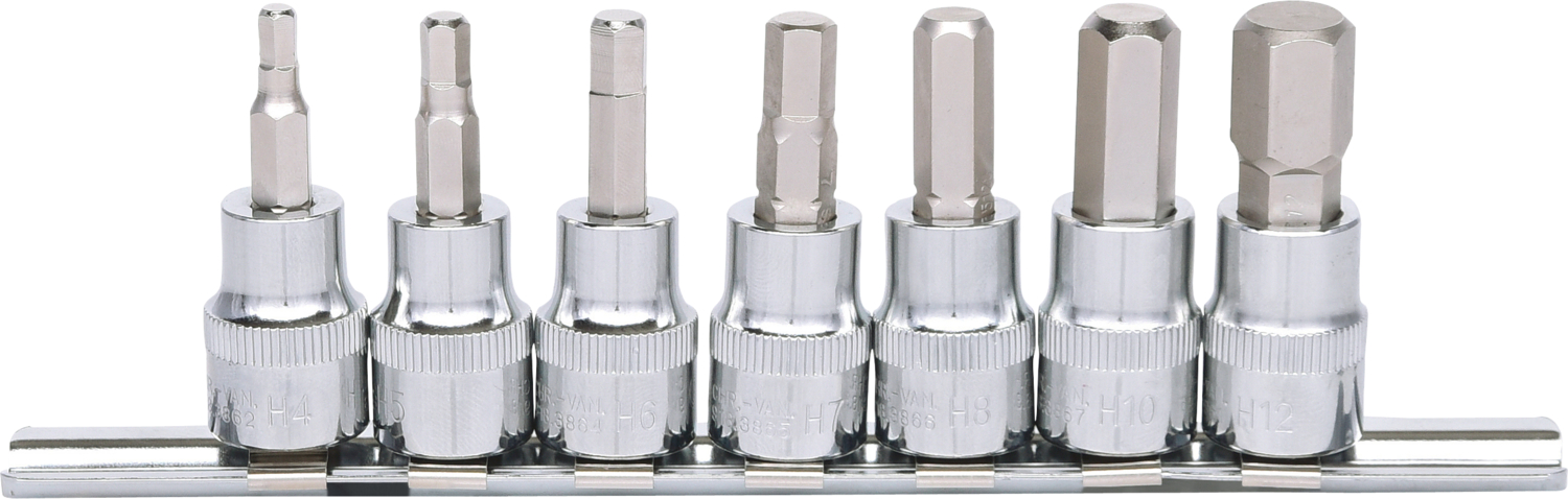 KS Tools 3/8" CHROMEplus Bit-Stecknuss-Satz Innensechskant, 7-tlg 4-12mm