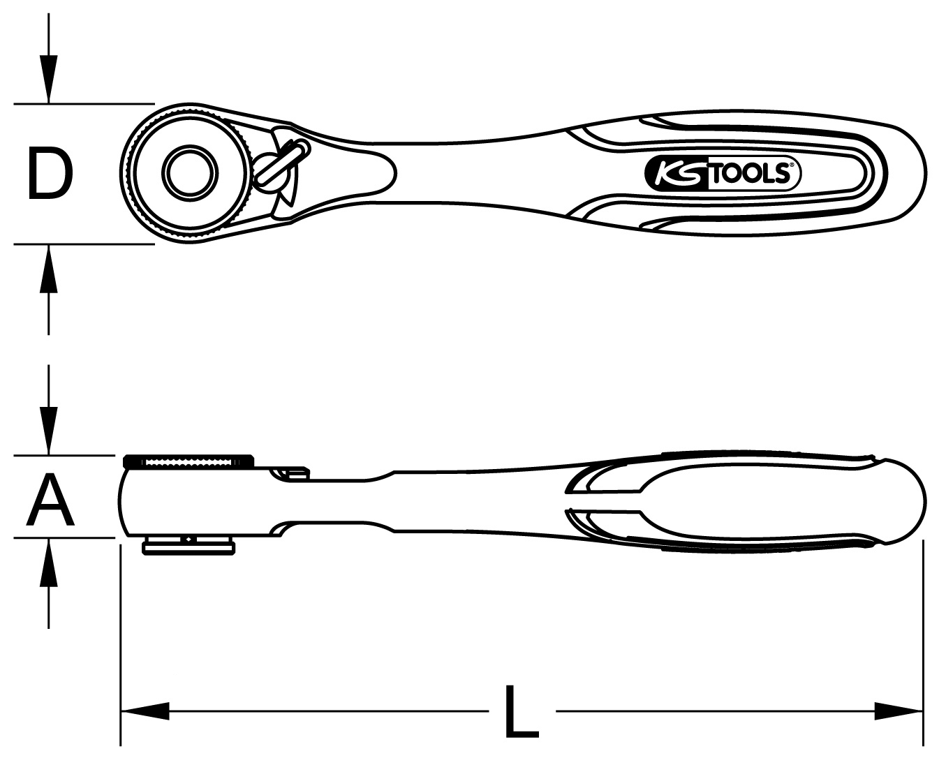 KS Tools 1/4" Bit-Umschaltknarre