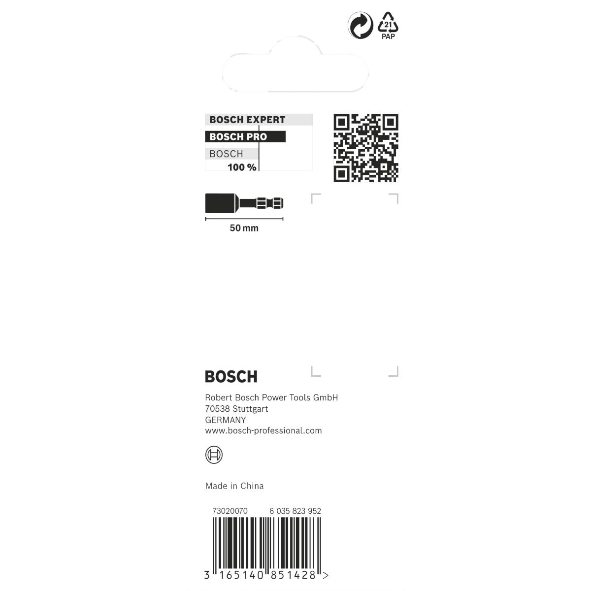 Bosch PRO Steckschlüssel Impact Control, 1-teilig, 1/4 Zoll