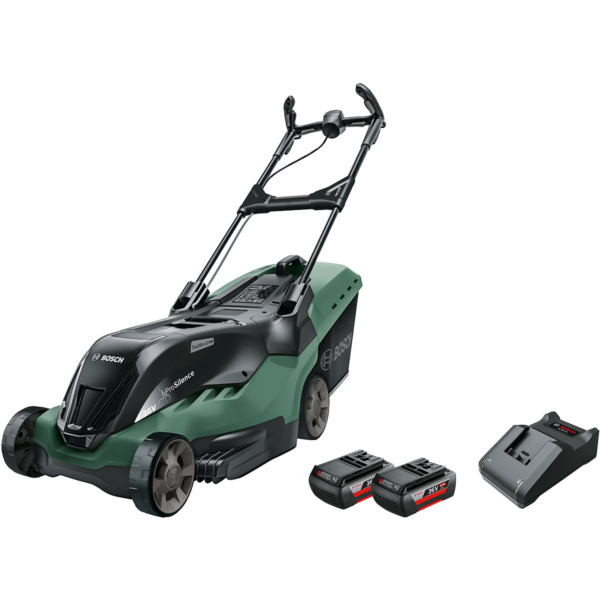 Bosch Akku-Rasenmäher AdvancedRotak 36-660, 2x Akkus 36V/2,0 Ah, Ladegerät AL 3620 CV