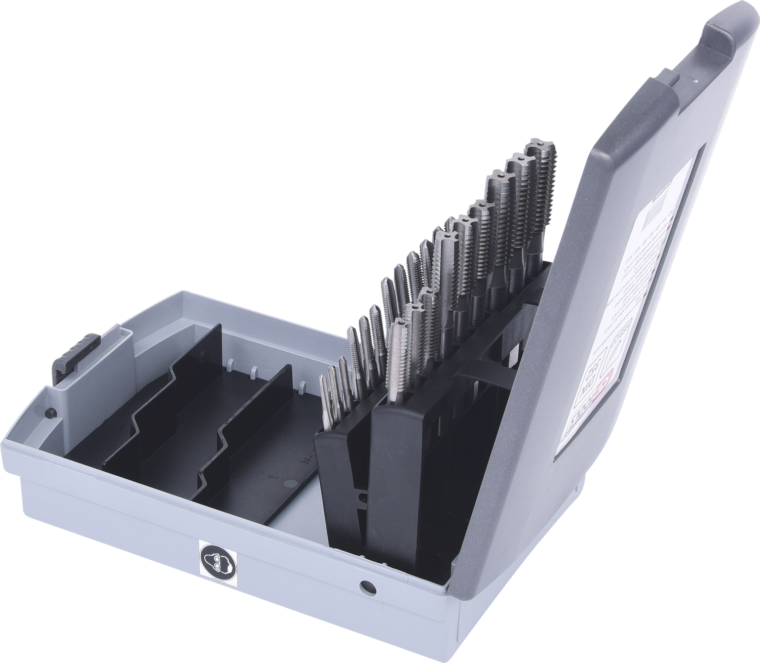 KS Tools HSS CO Handgewindebohrer-Satz M, Kunststoffkassette 21-tlgM3-M12