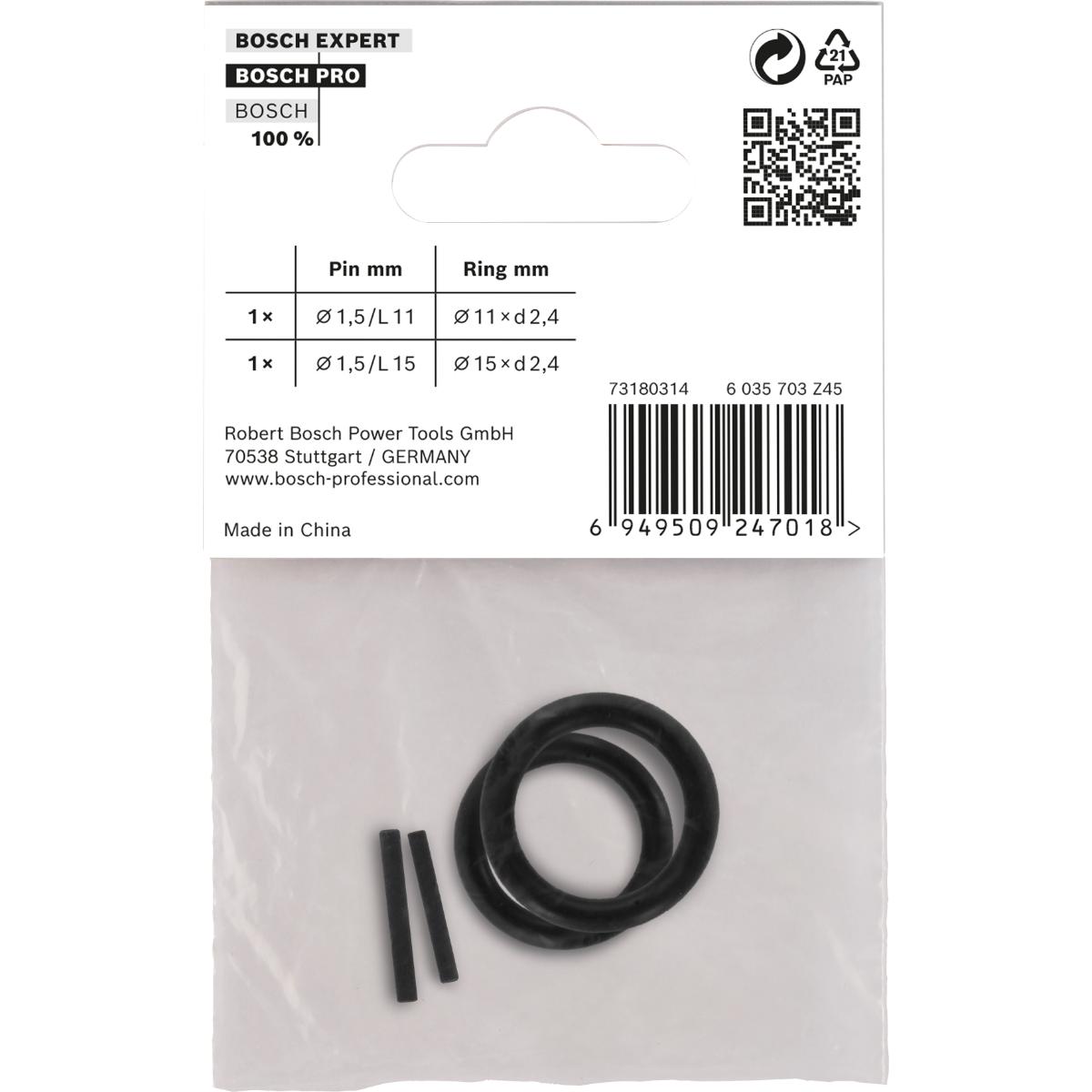 Bosch Retaining Ring and Pin Set for PRO Impact Socket,1/4", 4 teiliges Set