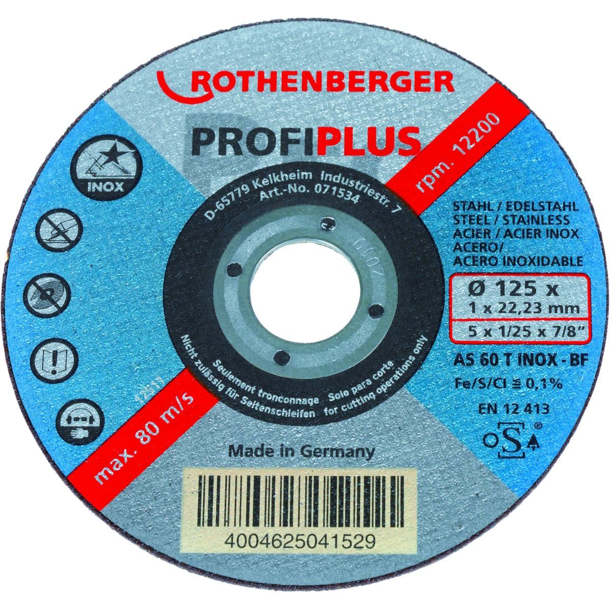 ROTHENBERGER Trennscheibe INOX PROFI Plus, 125x1, Dose