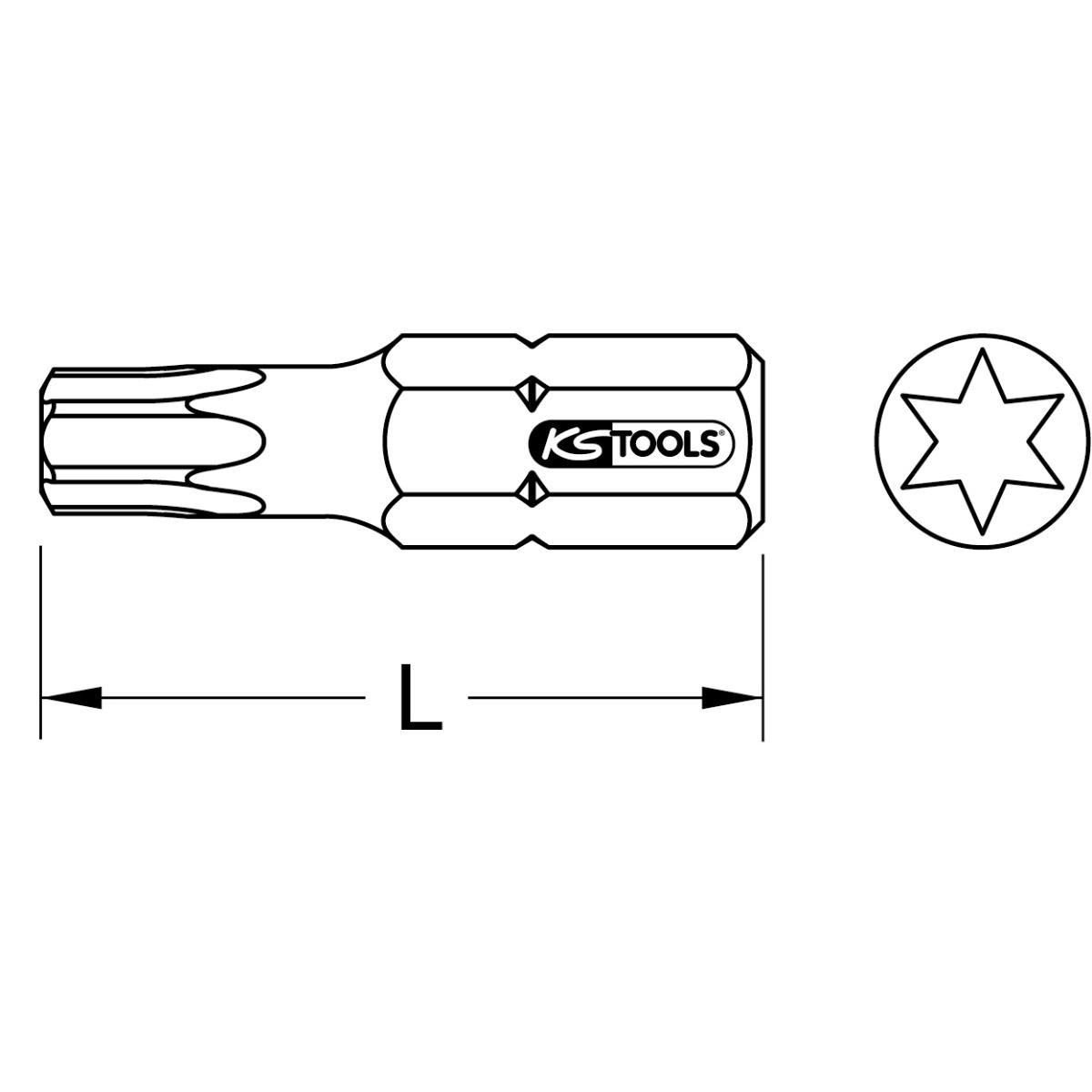 KS TOOLS 1/4" Torx-Bit T5, 25mm, S2, Form C