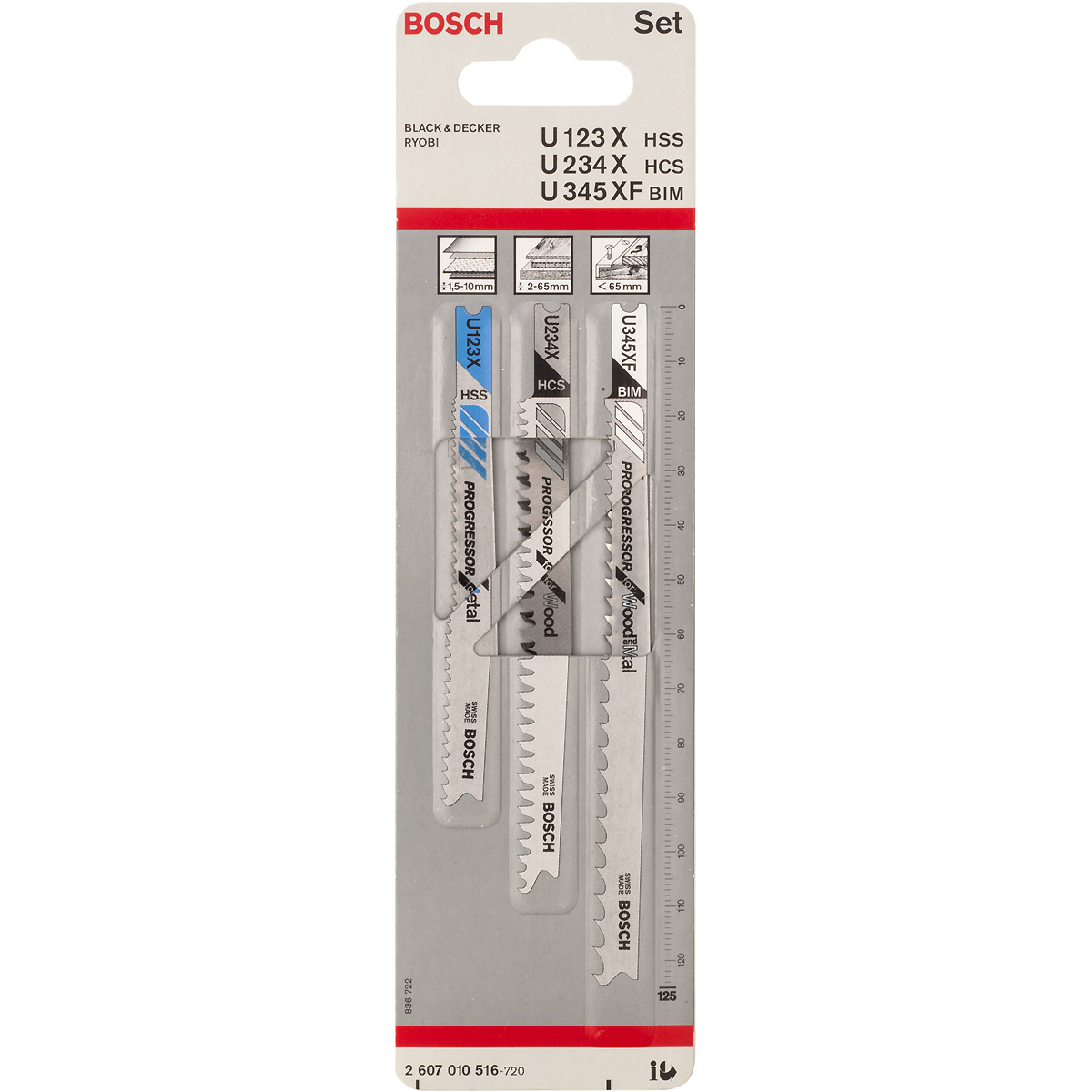 Bosch Stichsägeblatt-Set Progressor for Wood and Metal, 3-teilig, Universalschaft