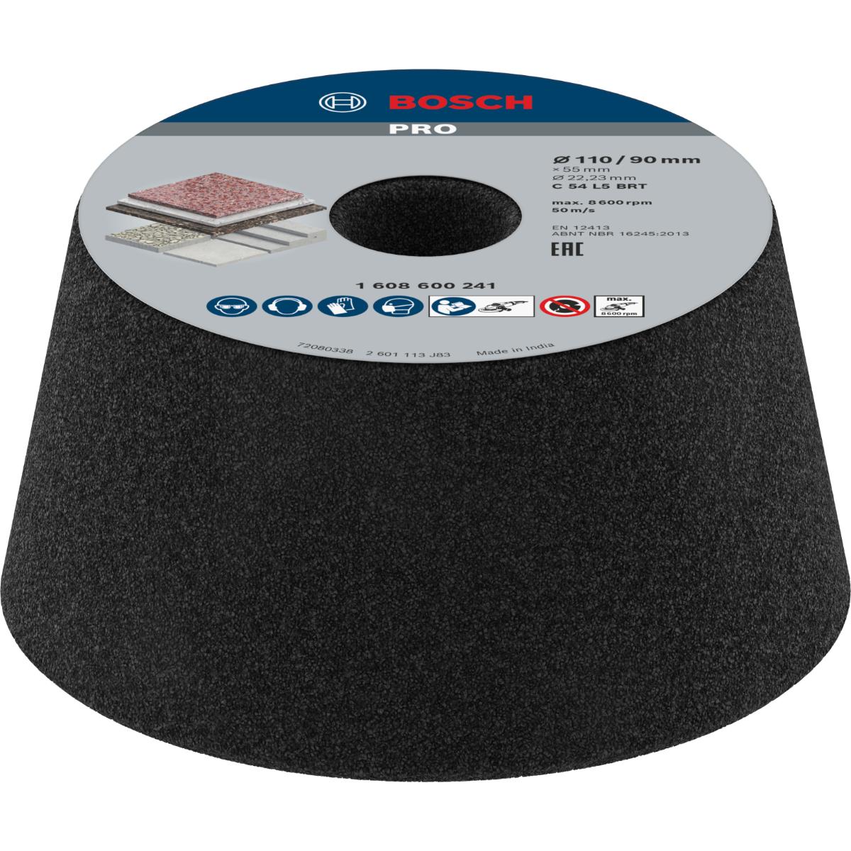 Bosch PRO Schleiftopf, konisch-Stein/Beton 90 mm, 110 mm, 55 mm