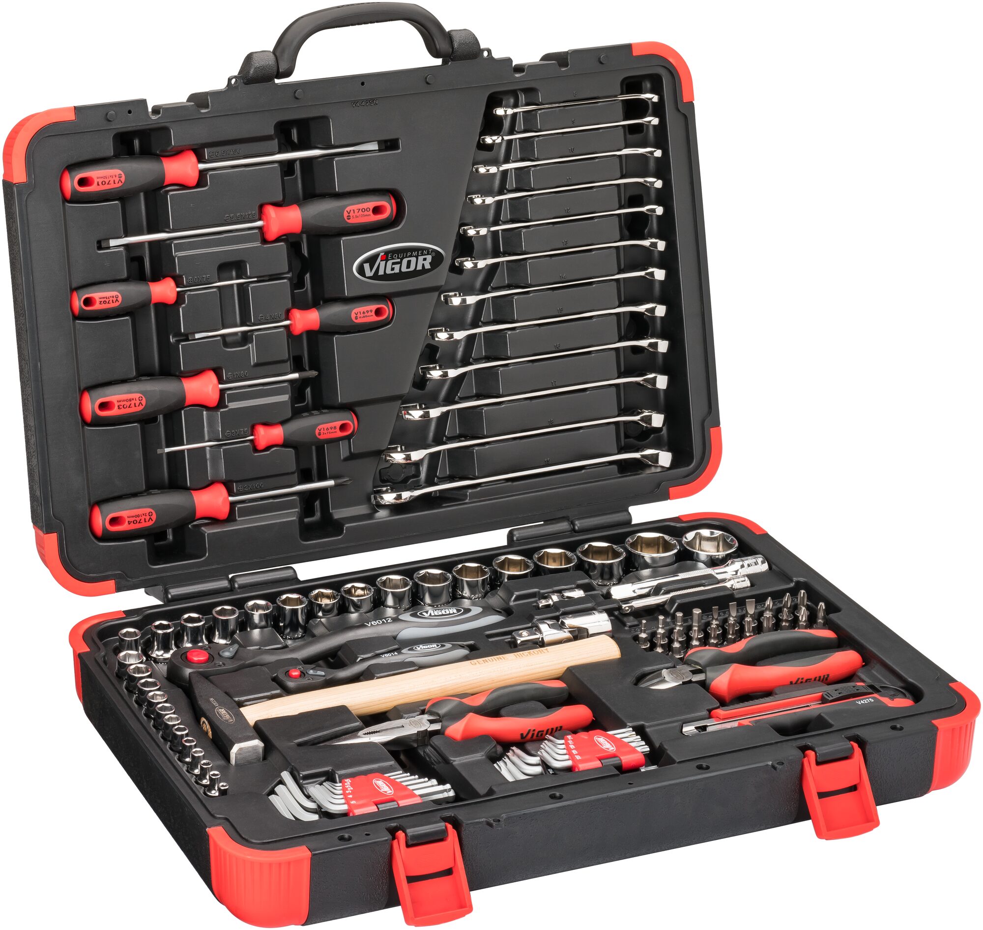 VIGOR Werkzeugkoffer, universal, V4425N, Vierkant6,3 mm (1/4 Zoll), Vierkant12,5 mm (1/2 Zoll), Auße