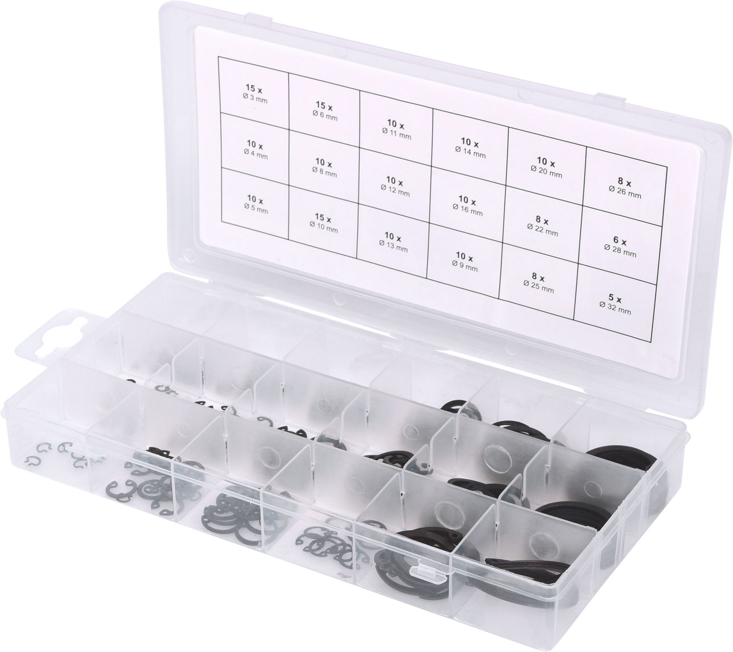 KS Tools Sortiment Sprengringe innen, Ø 3-32mm, 180-tlg