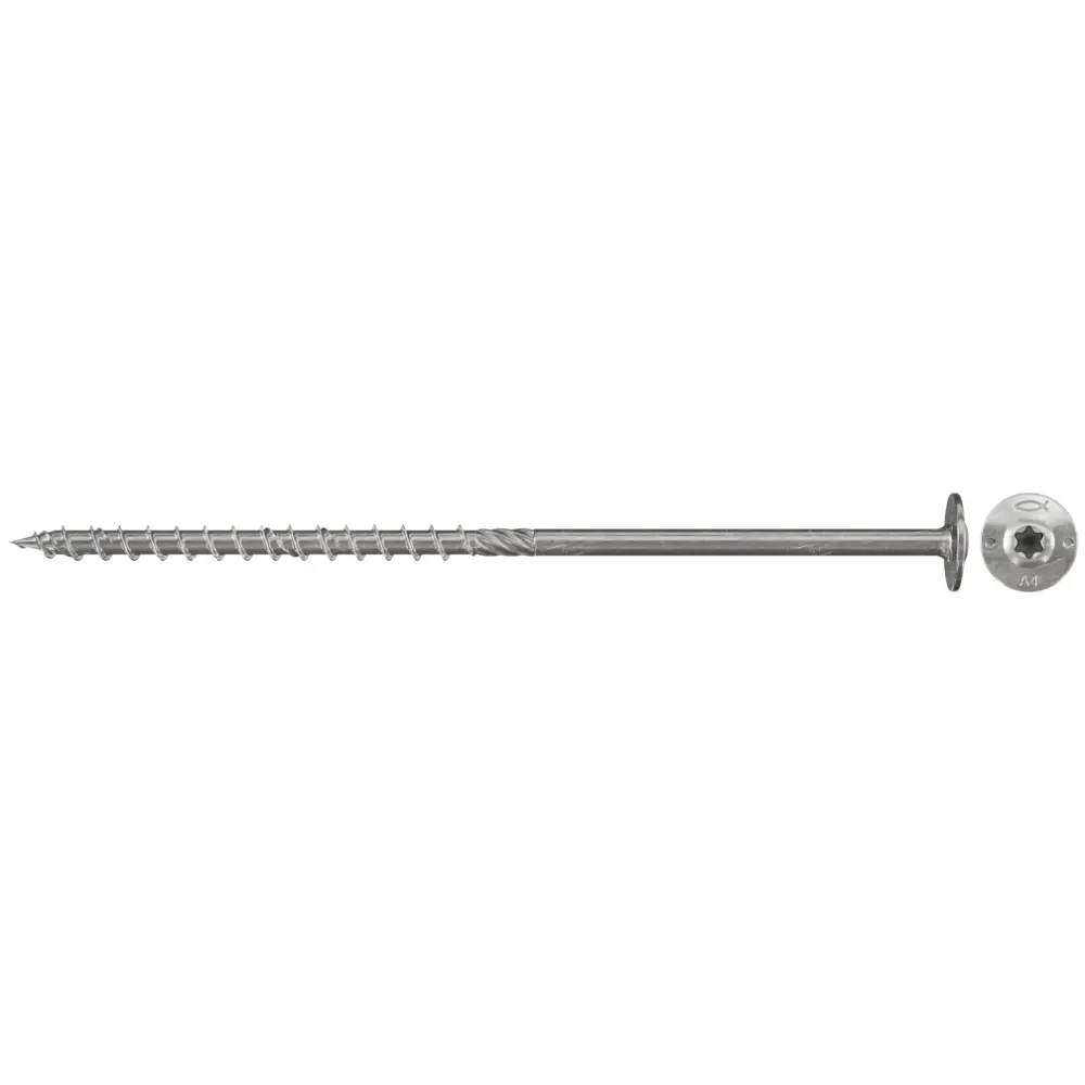 Fischer Holzbauschraube 6,0x120 Edelstahl FPF-WT A2P, Tellerkopf TX, A2, Teilgewinde