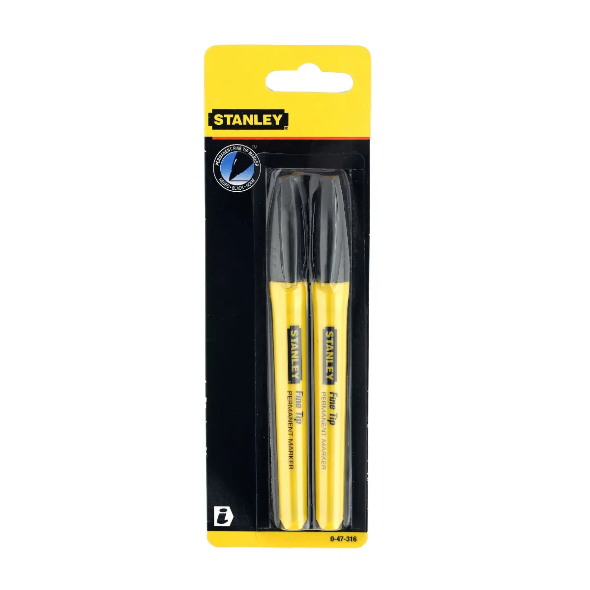 STANLEY Permanentmarker schwarz fein 2St