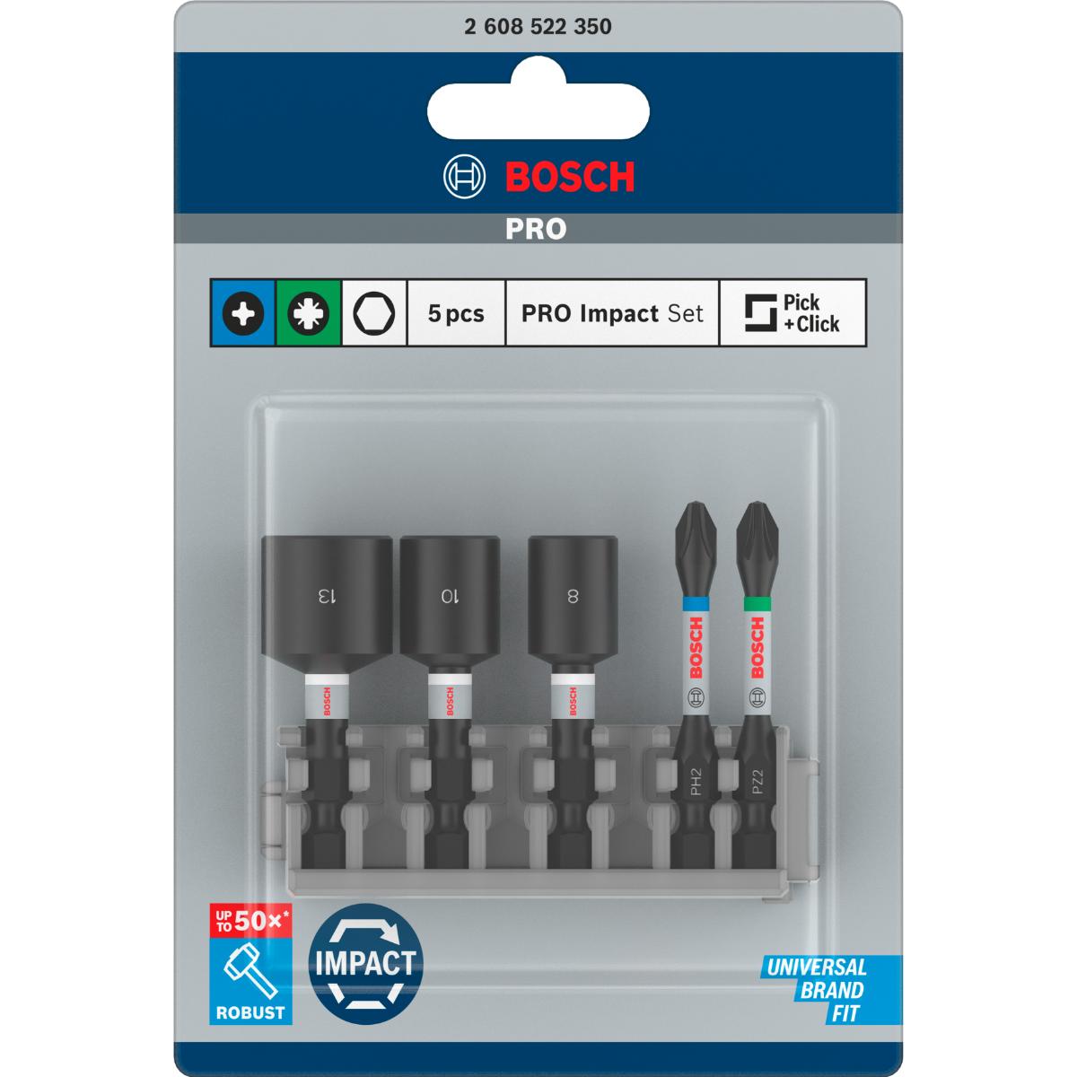 Bosch PRO Schrauberbit- und Steckschlüssel-Set Impact Control, 5-teilig
