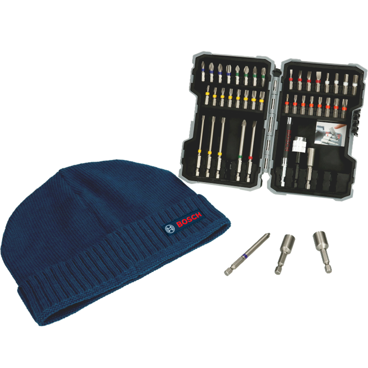 Bosch 43 tlg. Schrauberbit-Set inkl. gratis Bosch Beanie - Weihnachts-Set