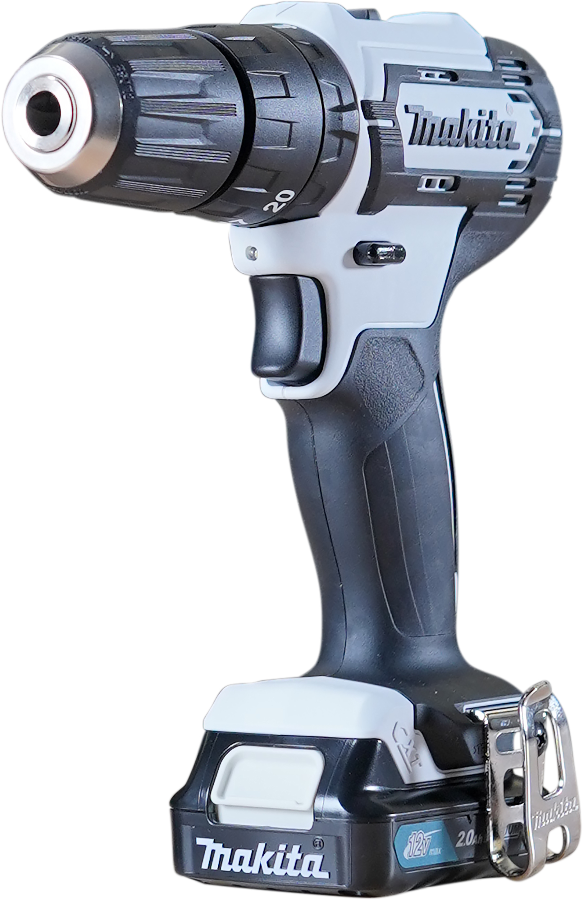 Makita Akku-Schlagbohrschrauber CXT 12V in weiß / 2,0 Ah, 1 Akku + Ladegerät in Transportkoffer - HP333D