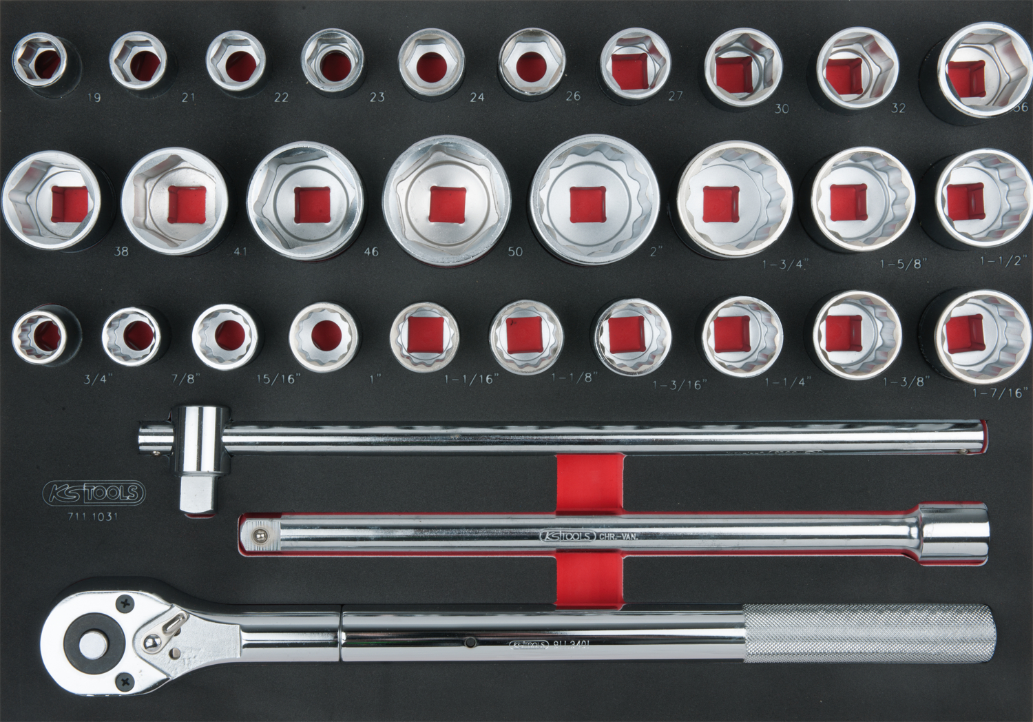 KS Tools SCS Steckschlüssel-Satz, 31-tlg, 3/4" in 1/1 Systemeinlage