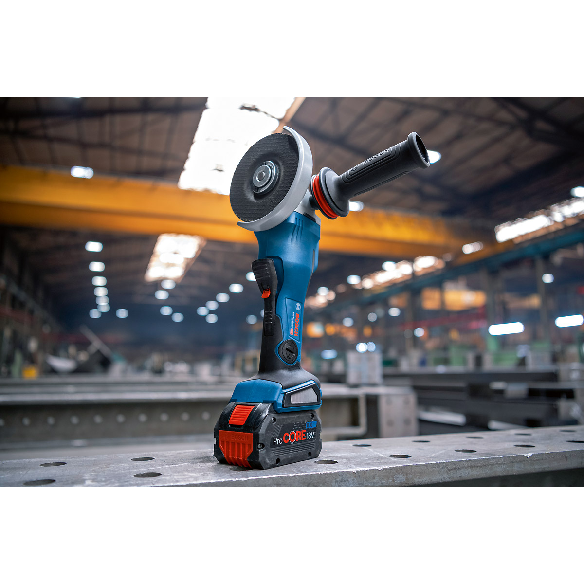 Bosch Akku-Winkelschleifer BITURBO GWS 18V-15 PSC, Solo-Gerät mit Zusatzgriff