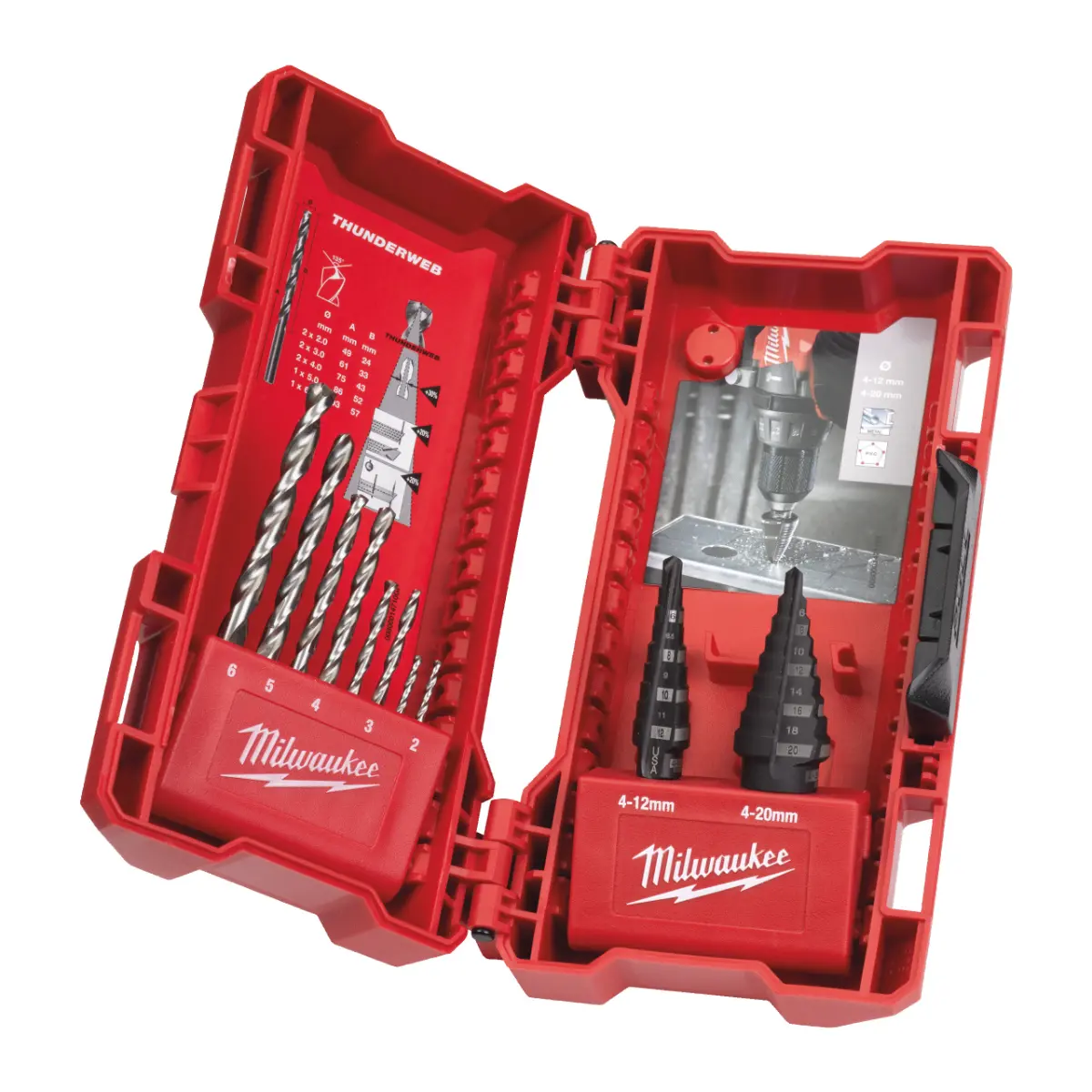 Milwaukee Stufenbohrer- und Metallbohrerset 10-teiliges Set