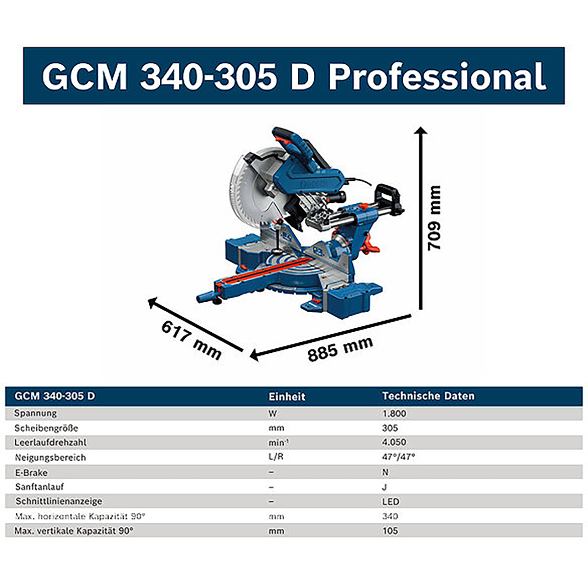 Bosch Kapp- und Gehrungssäge GCM 340-305 D