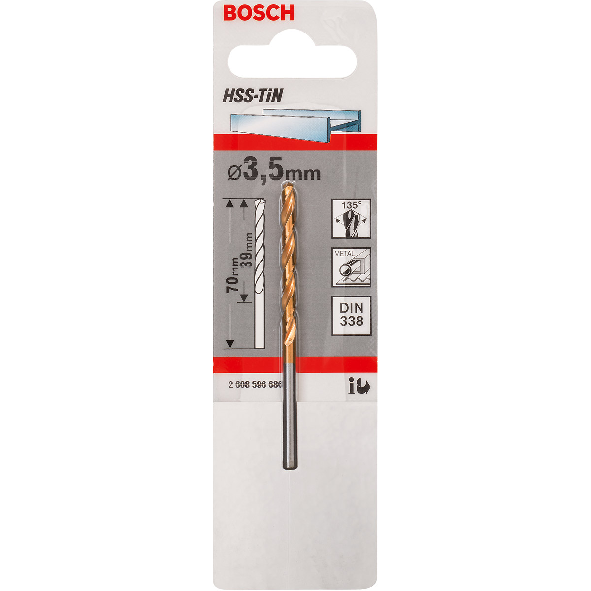 Bosch Metallbohrer HSS-TiN, DIN 338