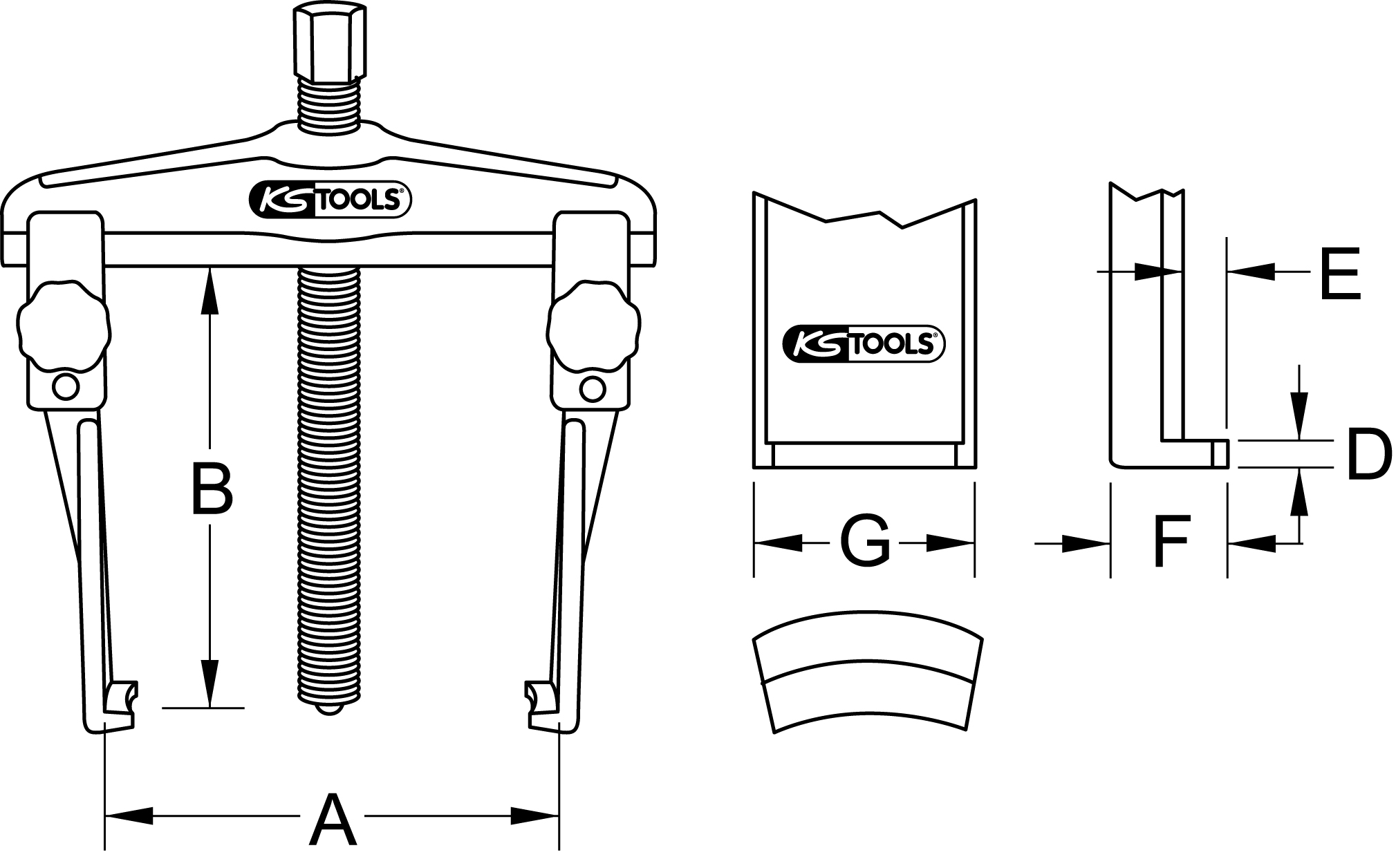 KS Tools Schnellspann-Universal-Abzieher 2-armig schlank