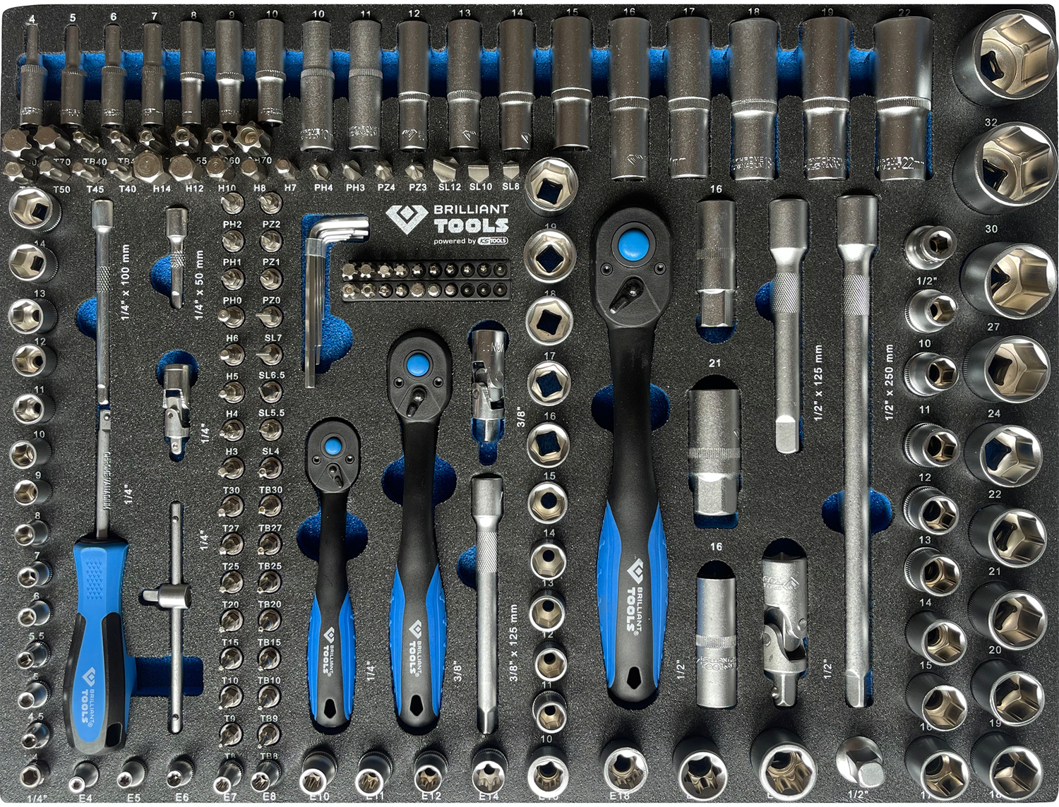 Brilliant Tools Werkstattwagen mit 7 Schubladen und 473 Werkzeugen