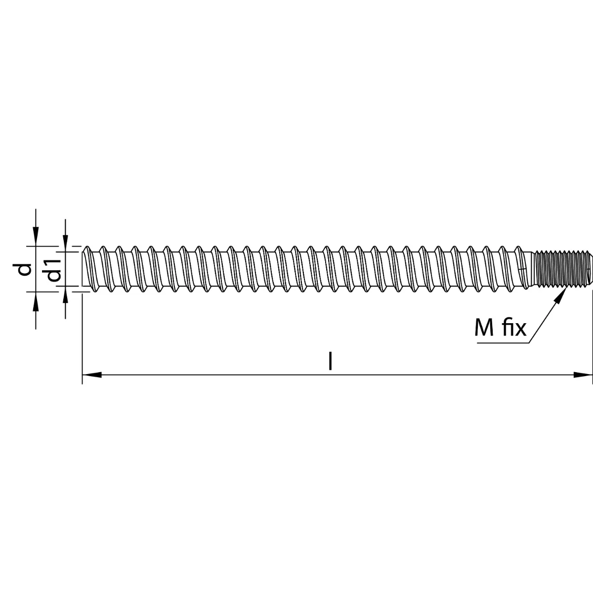 HECO-WB 16 x 1000, Gewindestange, M12, VG, A2K, 1 Stück