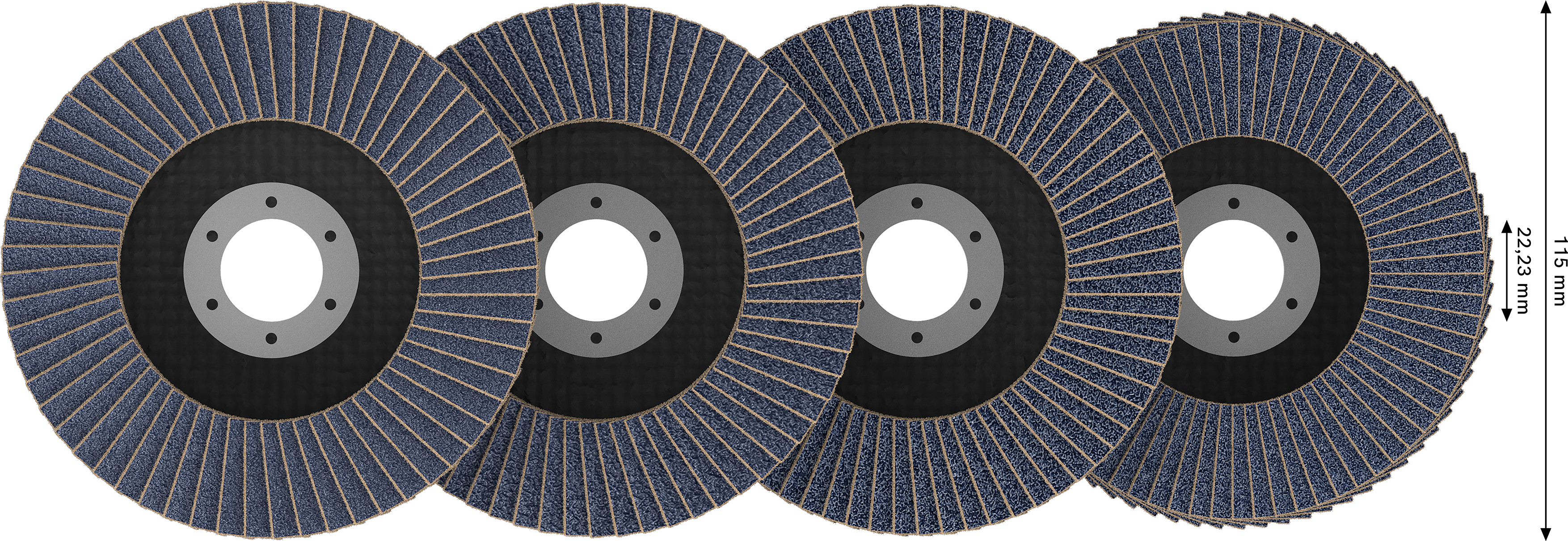Bosch X451 Fächerschleifscheiben 115mm, T27, 15-teiliges Set