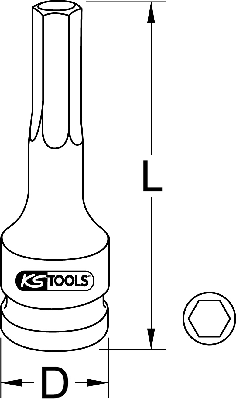 KS Tools 1/2" Kraft-Bit-Stecknuss Innensechskant