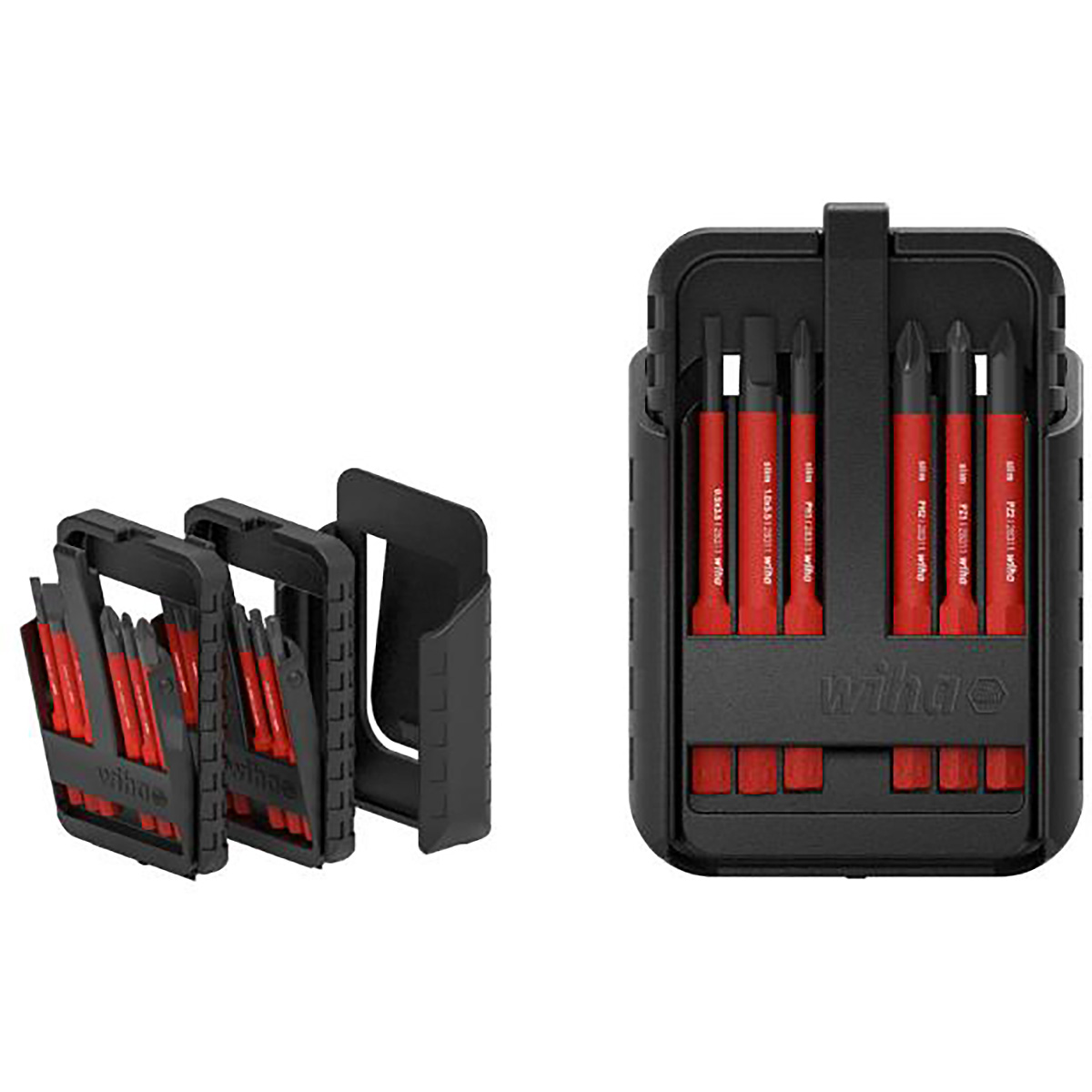 Wiha Bit Set slimBit electric Schlitz, Phillips, Pozidriv, PlusMinus/Pozidriv, TORX 12-teiliges Set mit Gürtelhalter