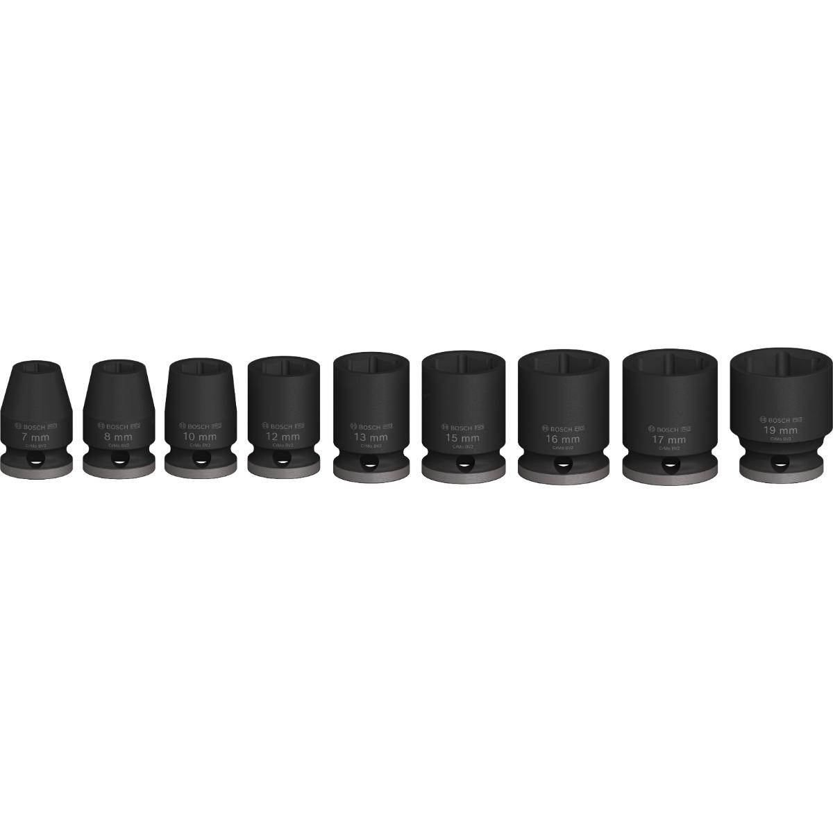 Bosch PRO Impact Socket Set, 3/8", Standard, 9 teiliges Set
