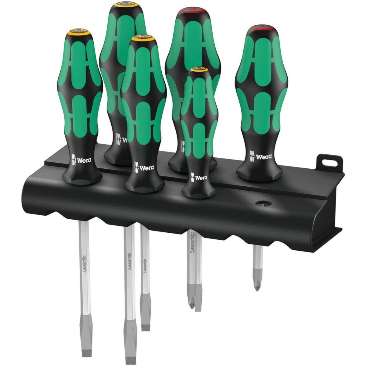 Wera 334 SK/6 Rack Schraubendrehersatz Kraftform Plus Lasertip + Rack, 6-teilig