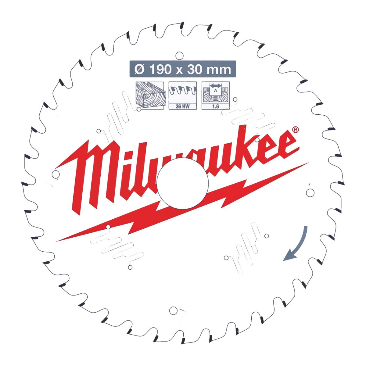Milwaukee Kreissägeblatt 190/30MM Z36 HOLZ