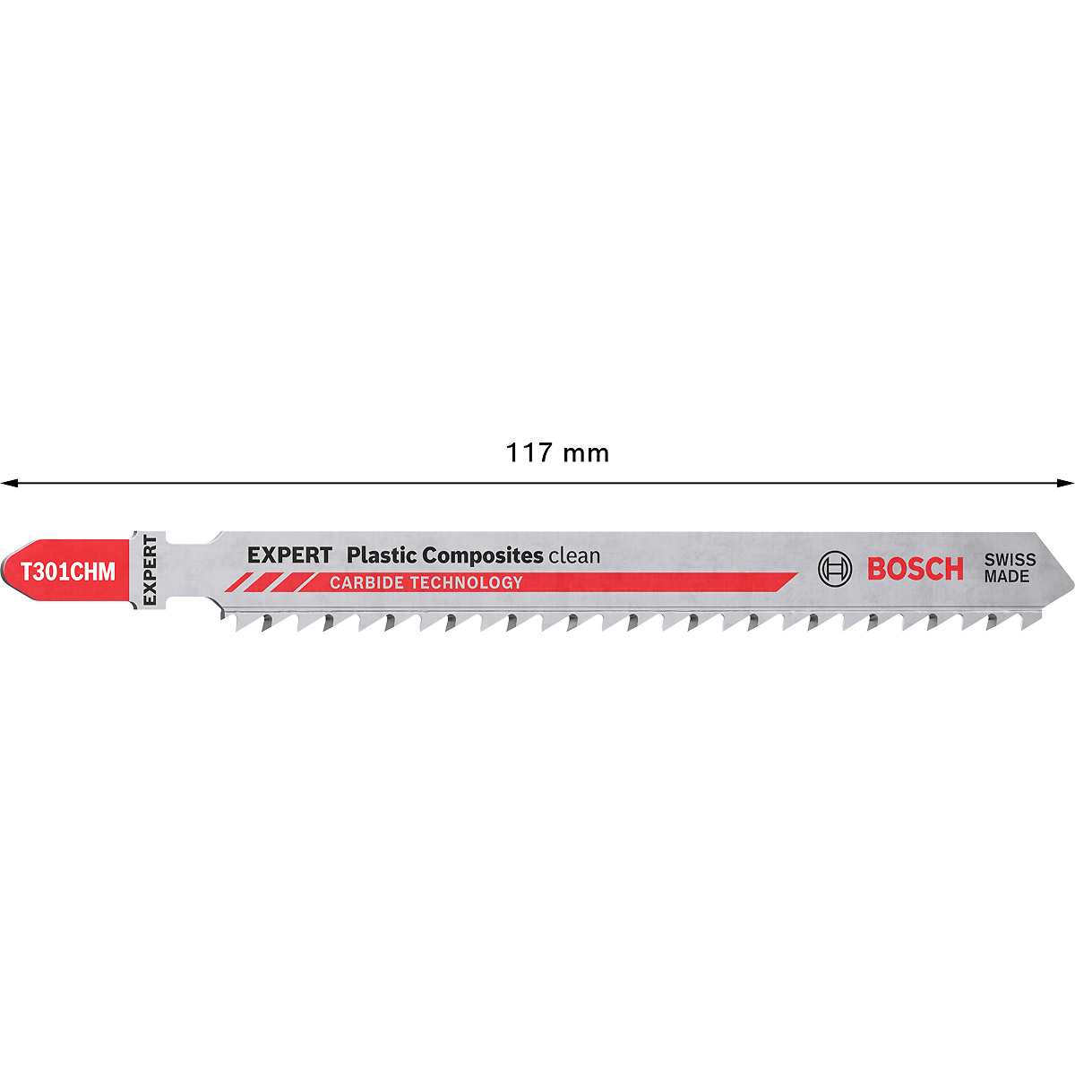 Bosch EXPERT ‘Plastic Composites Clean’ T 301 CHM Stichsägeblatt, 3 Stück