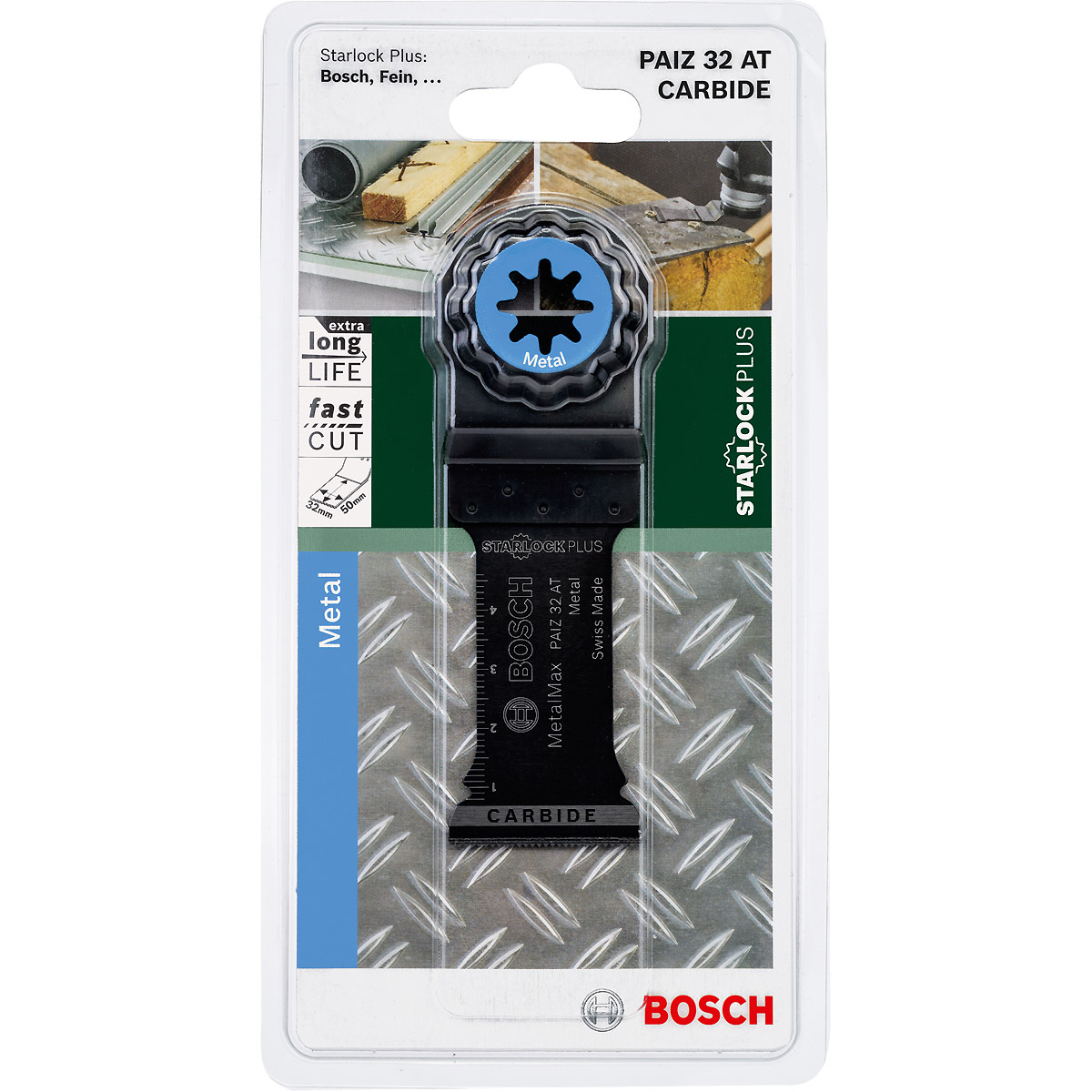 Bosch Starlock Carbide Tauchsägeblatt PAIZ 32 AT Metal, 50 x 32 mm