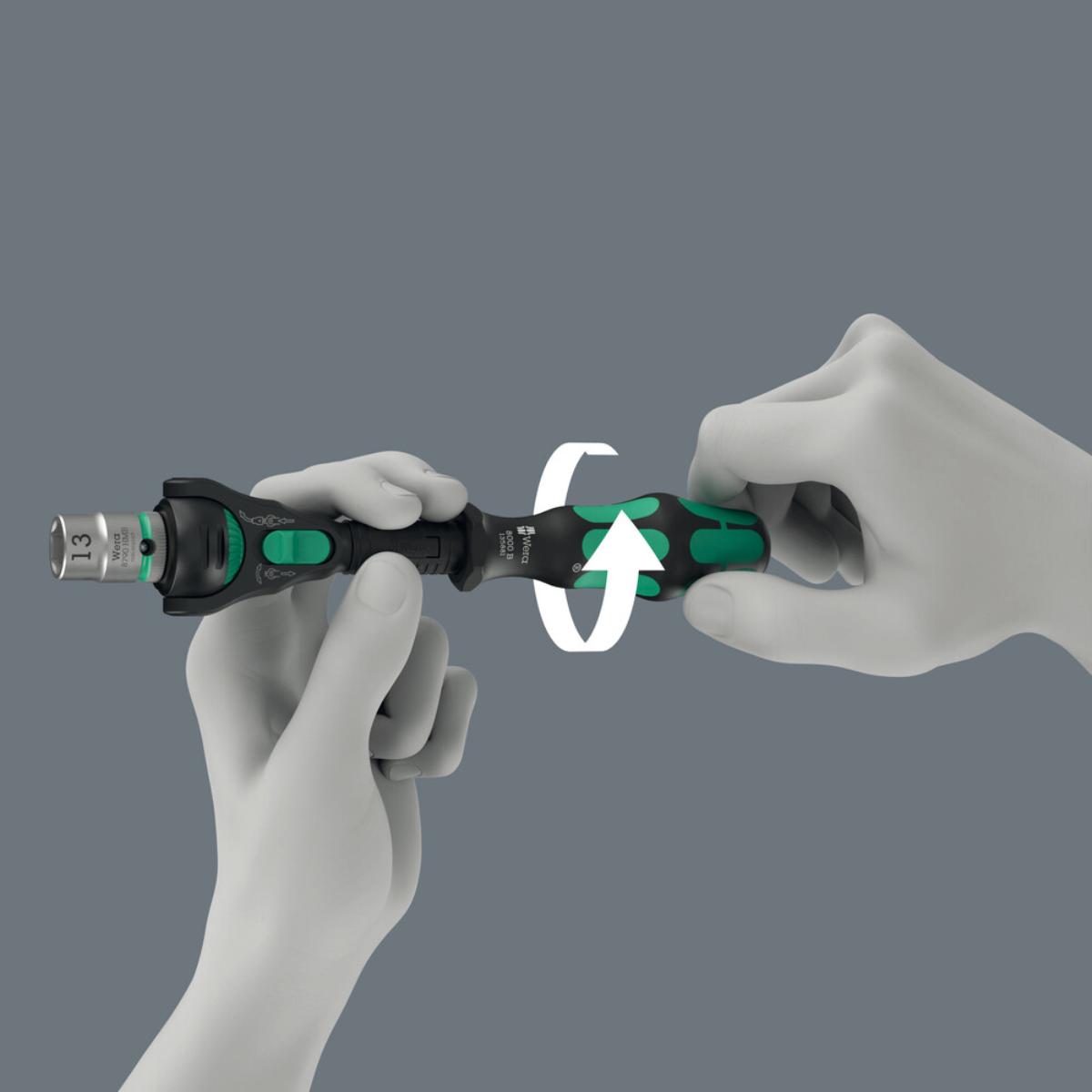 Wera 8000 B Black Edition Zyklop Speed-Knarre mit 3/8 zoll-Antrieb, 3/8 zoll x 199 mm