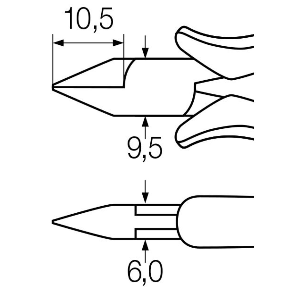 Wiha Seitenschneider Professional ESD schmaler, spitzer Kopf ohne Wate