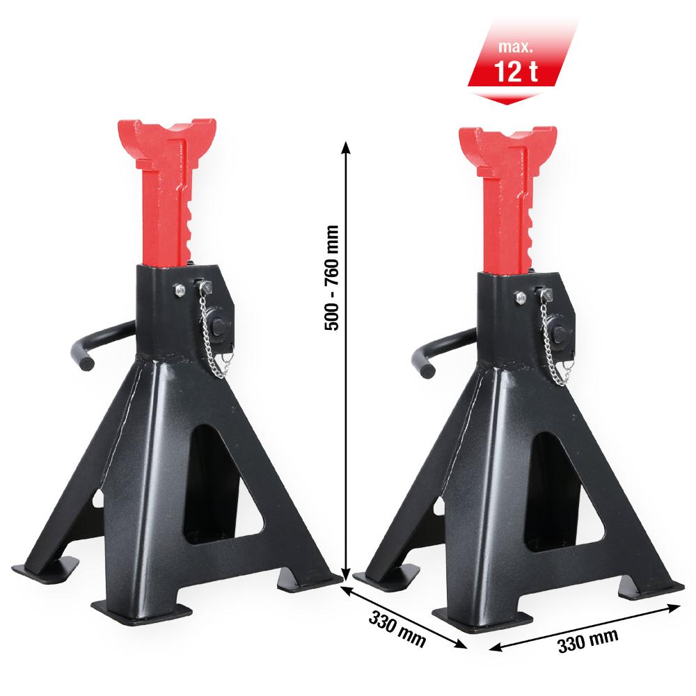 KS Tools performance Stahl-Unterstellbock mit Schnellverstellung, 12000 kg, paarweise