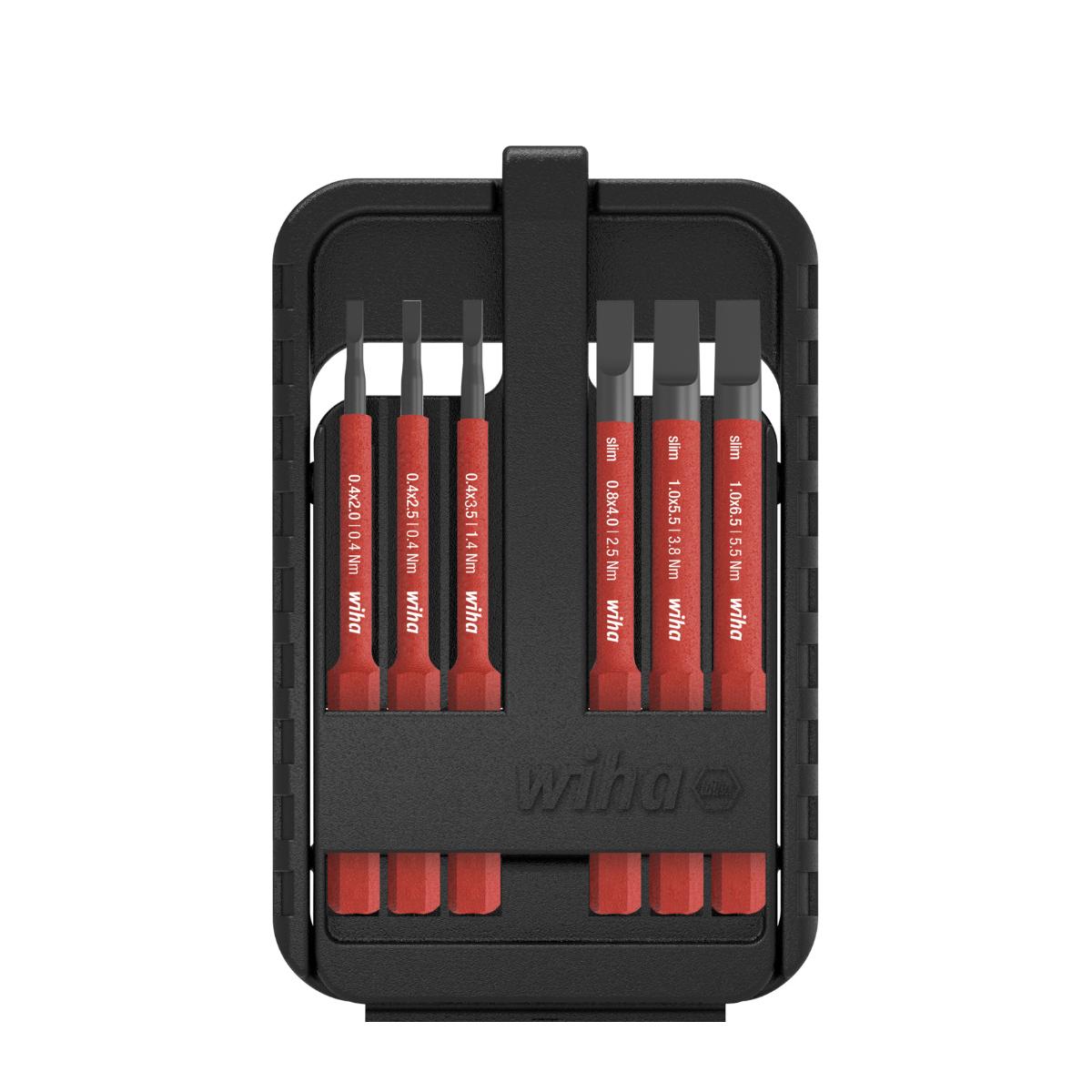 Wiha Bit Set slimBit electric Schlitz 6-teiliges Set